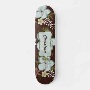 Comp Skateboard Hawaiian Blue Flower