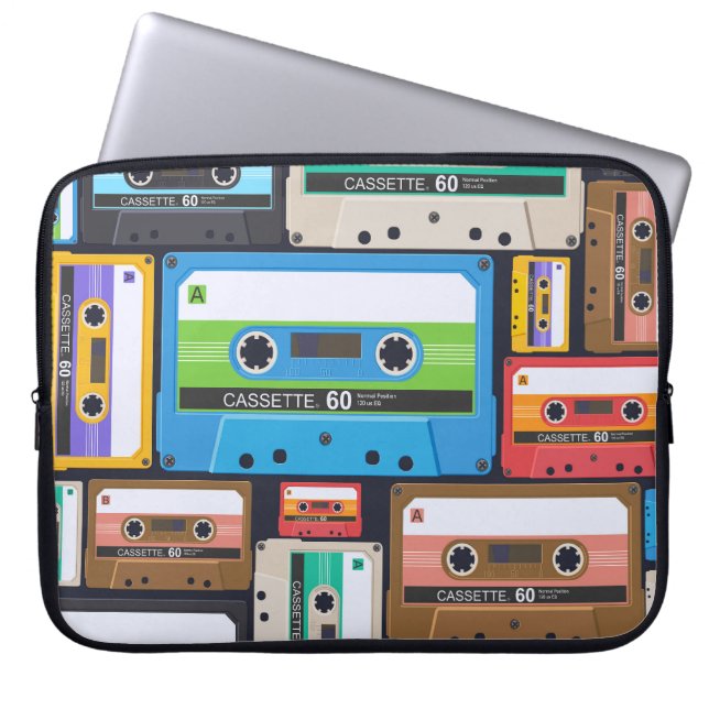 Compact Cassettes Abstract Composition Laptop Sleeve (Front)