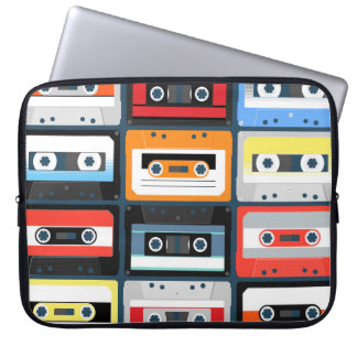 Compact cassettes. Set. Vintage illustration flat  Laptop Sleeve