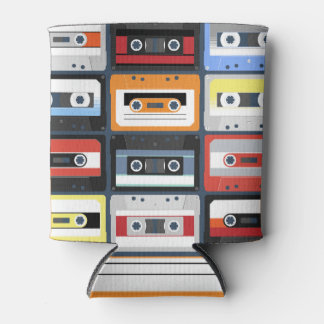Compact cassettes: vintage flat design. can cooler