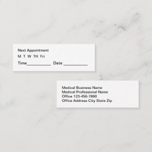 Compact Medical Appointment Business Cards