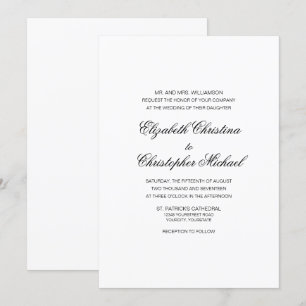 Compact Traditional Elegance (Reception to Follow) Invitation
