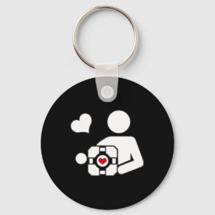 Companion Cube Gaming Portal Nerd Funny Gamer 1 Key Ring