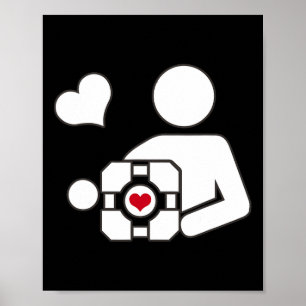 Companion Cube Gaming Portal Nerd Funny Gamer 1 Poster