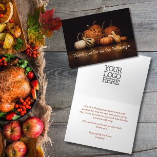 Company   Add Logo Thank You For All The Blessings Holiday Card