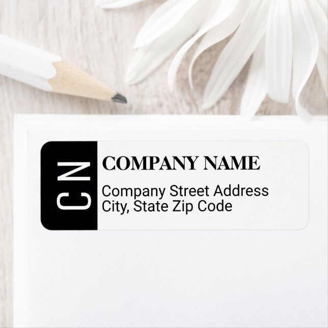 Company address label with name and initials (Insitu)
