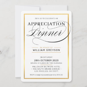 COMPANY APPRECIATION DINNER modern business black Invitation