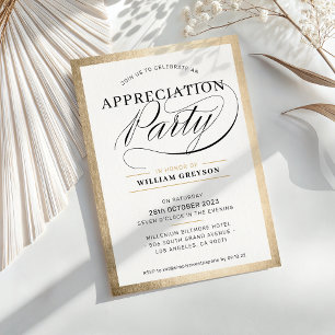 COMPANY APPRECIATION PARTY modern business gold Invitation