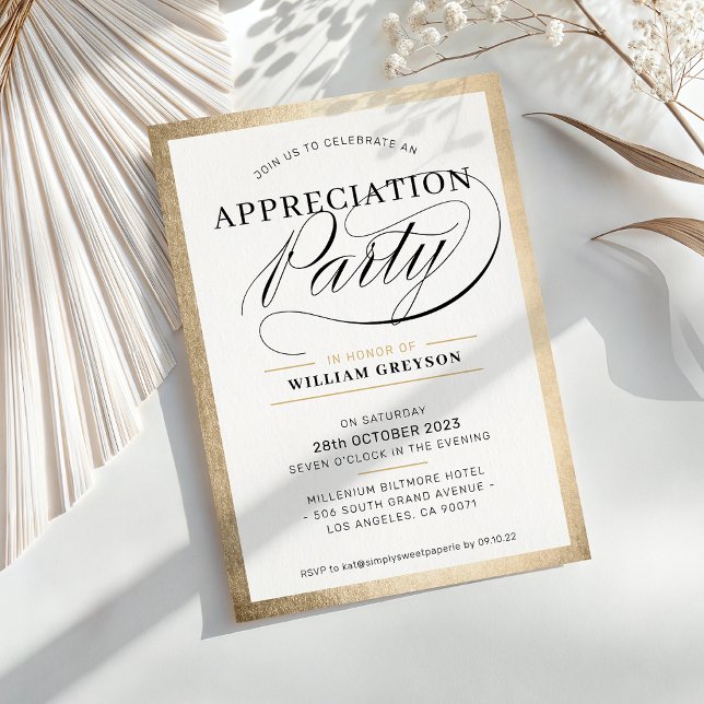 COMPANY APPRECIATION PARTY modern business gold Invitation (Creator Uploaded)