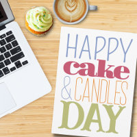 Company Birthday Logo Cupcake Candles Blue Green