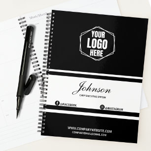 Company Branded Custom Black/White Corporate Gift  Planner