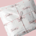 Company Branded Logo Pattern Feminine Pink & White Tissue Paper<br><div class="desc">Finish off your packaging design with a branded tissue paper with your business name. This modern blush pink and white pattern company tissue paper includes space for your brand name or initials in trendy scrip font and a subtle love heart pattern. The perfect finishing touch to your corporate gifts or...</div>