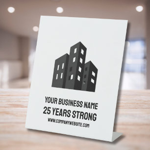 Company Business Logo Celebrating # Years Custom Pedestal Sign