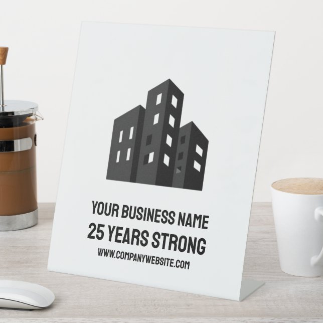 Company Business Logo Celebrating # Years Custom Pedestal Sign (In SItu)