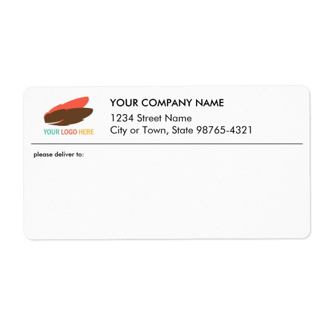 Company business logo package shipping address (Front)
