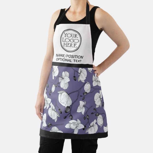 Company business logo promotional orchid purple apron (Insitu)