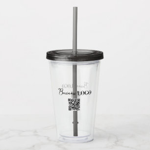 Company Business Logo & QR Code Acrylic Tumbler