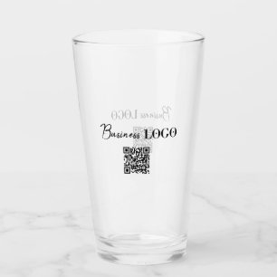 Company Business Logo & QR Code Glass