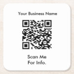 Company Business QR Code  Square Paper Coaster<br><div class="desc">Company Business QR Code Square Paper Coaster</div>