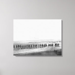 Company C, 3rd US Infantry Walking in a Line Canvas Print