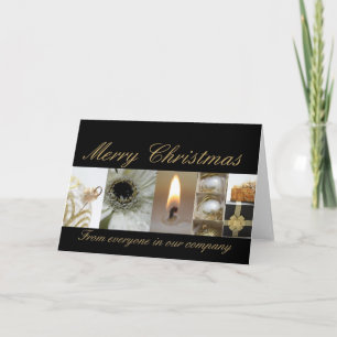 company christmas card black gold x-mas collage