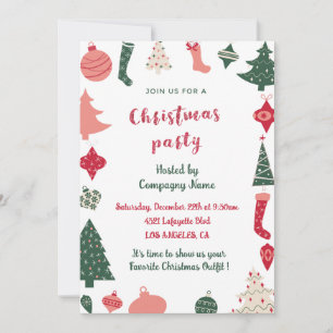 Company Christmas Party  Christmas Pattern  Invitation