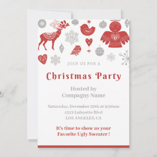 Company Christmas Party  Classic Nordic Grey Invitation