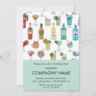 Company Christmas Party Cocktail Contemporary Invitation