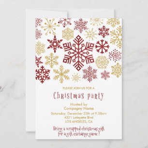 Company Christmas Party Elegant Snowflakes Invitation