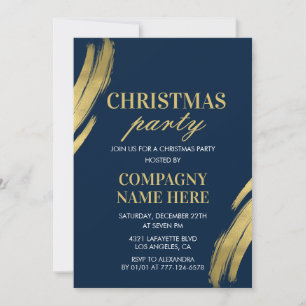 Company Christmas Party invitations Navy