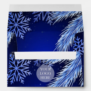 Company Christmas Party Logo Blue Winter Envelope