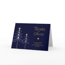 Company Christmas Thank You Cards Custom Blue