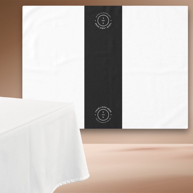 Company Classy Logo Stripe Black Runner Event Show Tablecloth (Creator Uploaded)