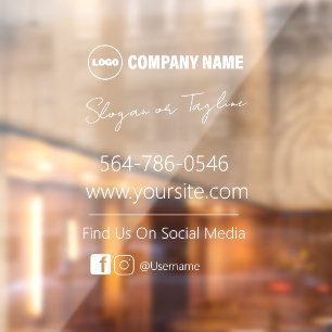 Company Details And Contacts Window Cling