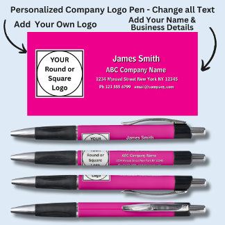 Company Details Name, White on Hot Pink,
