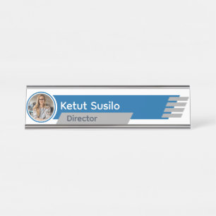 Company Elegant Modern Photo Office Position Desk Name Plate
