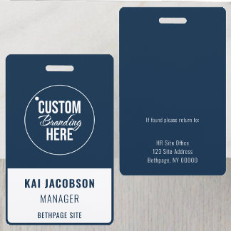 Company Employee Blue Logo Staff ID Badge