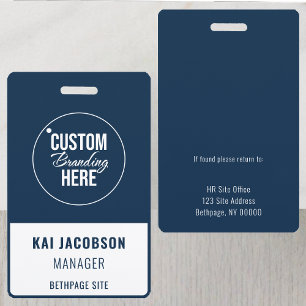 Company Employee Blue Logo Staff ID ID Badge