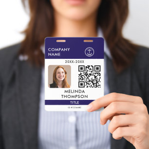 Company Employee ID Card QR Code Name Photo Badge