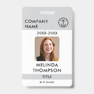 Company Employee ID Card Template Name Photo Badge