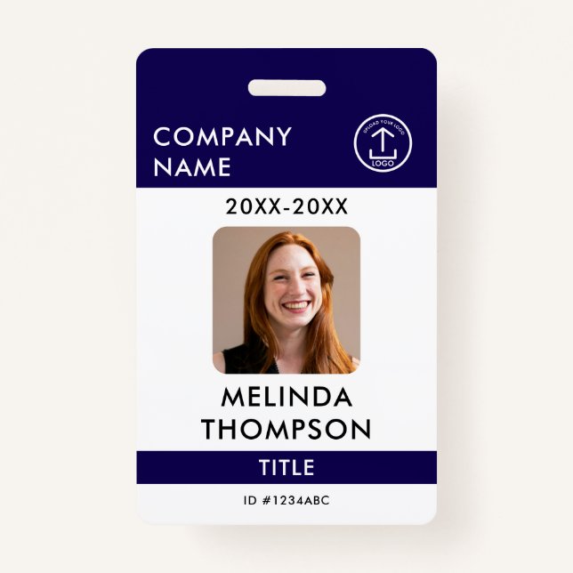 Company Employee ID Card Template Name Photo ID Badge (Front)