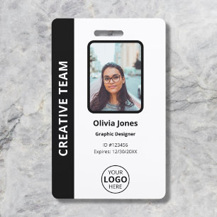 Company Employee Photo ID Black ID Badge