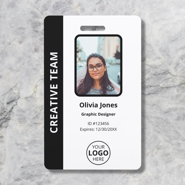 Company Employee Photo ID Black ID Badge (Creator Uploaded)