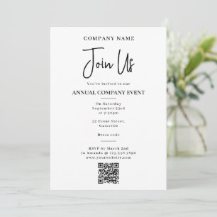 Company Event Office Party Corporate Annual White Invitation