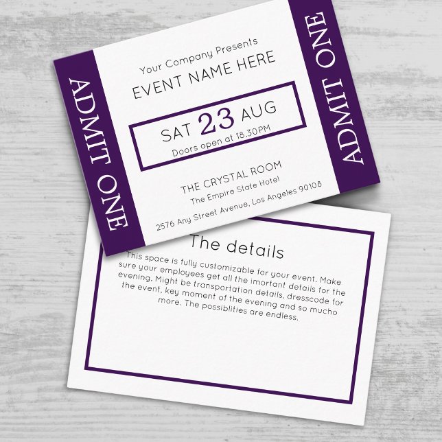 Company Event Ticket Concert Admit One Invitation (Creator Uploaded)