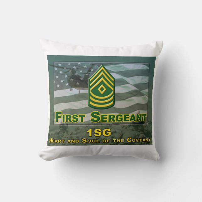 Company First Sergeant Gift Throw Pillow (Front)
