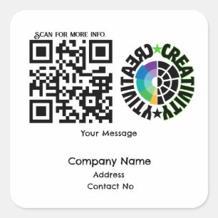 Company gift QRcode with personalisation BG Square Sticker