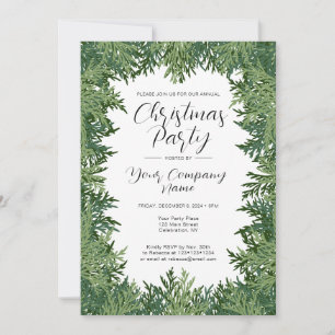 Company Holiday Greenery Party Invitation