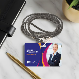 Company ID & Logo Colourful Purple Flowing Design Badge