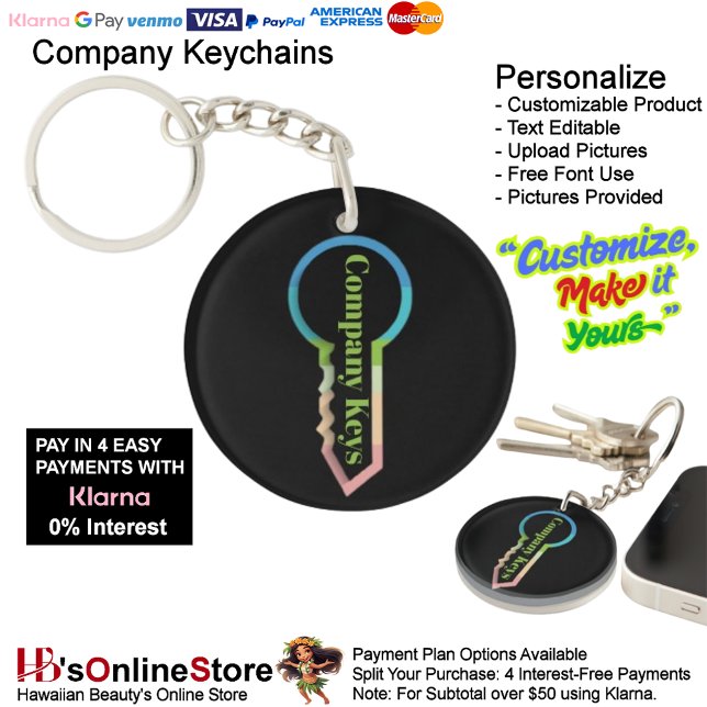 Company Keys Keychain Customizable Template (Company Keys Keychain Customizable Template.)